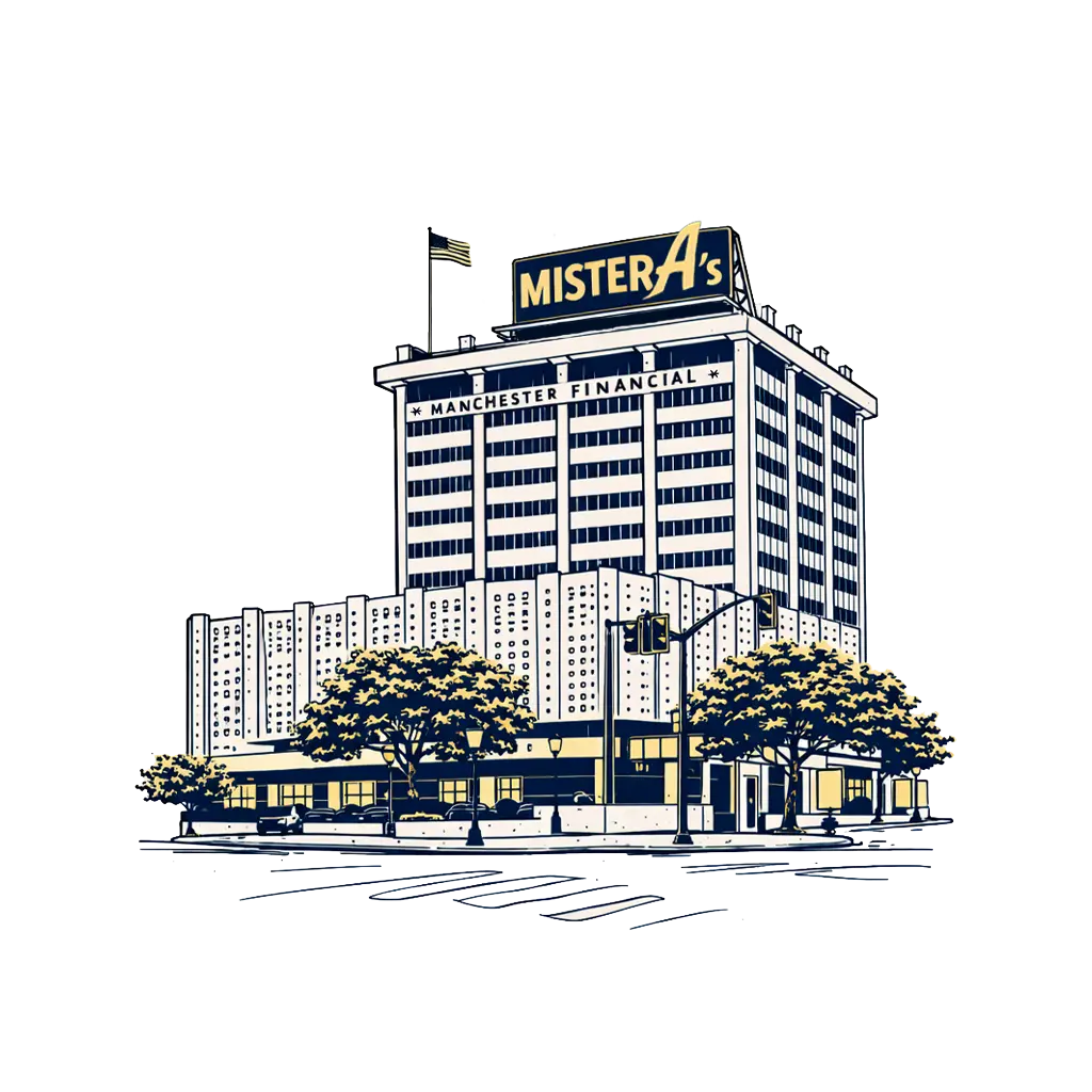 Illustration of the Manchester Building which is the home of Mister A's restaurant