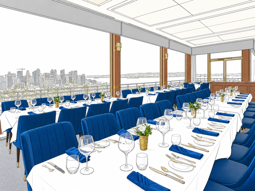 Private dining room for large events and parties at Mister A's San Diego